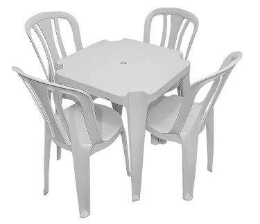 CONJUNTO MESA BRANCA C/4 CADEIRAIS 